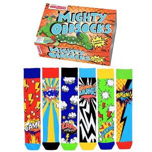 Verrückte Superhelden Comic Oddsocks Socken in 39-46 im 6er Set