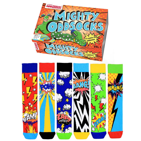 Verrückte Superhelden Comic Oddsocks Socken in 39-46 im 6er Set