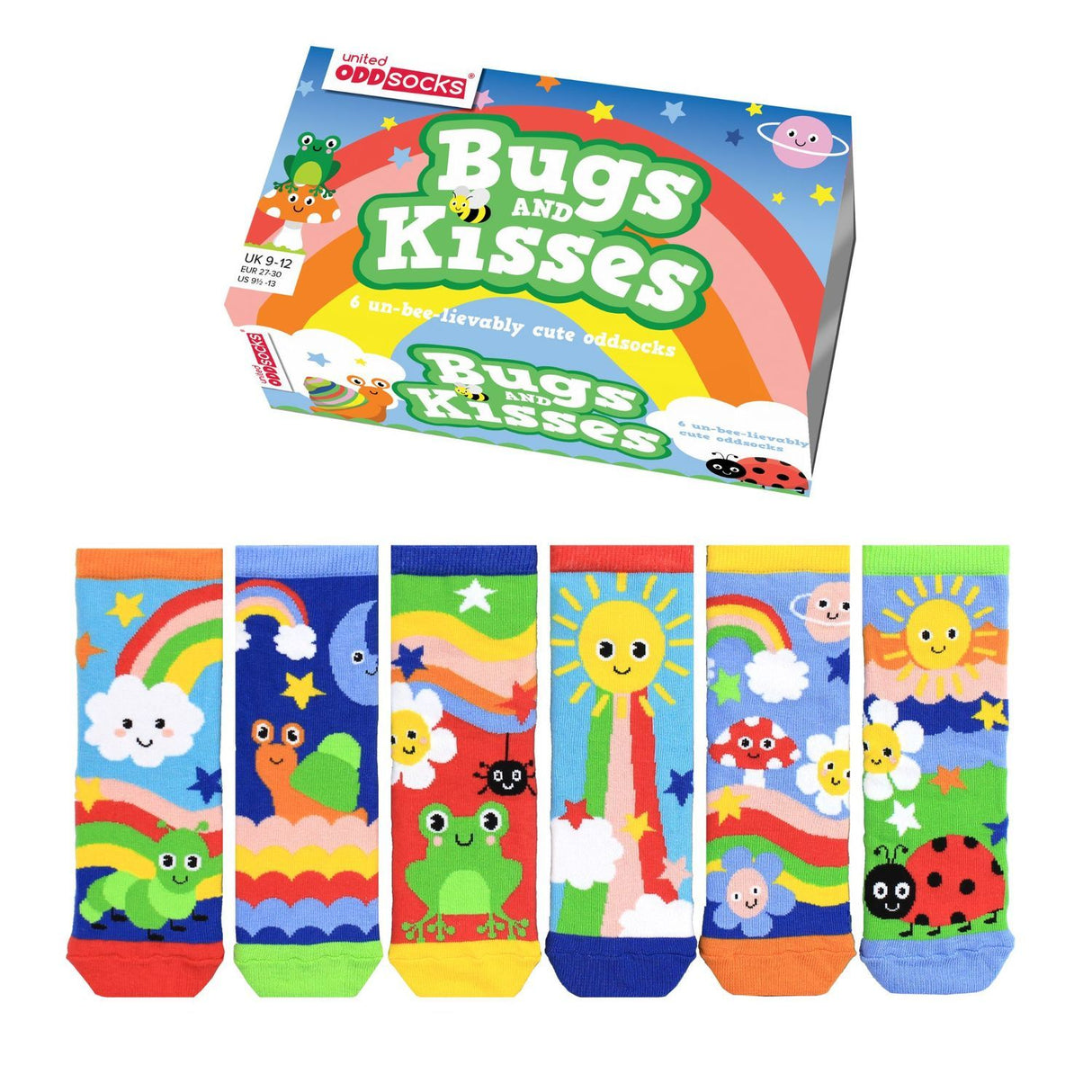 Bugs and Kisses Käfer Oddsocks Socken in 27-30 im 6er Set