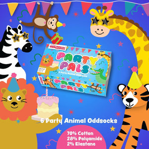 Party Pals Tiere Oddsocks Socken in 27-30 im 6er Set