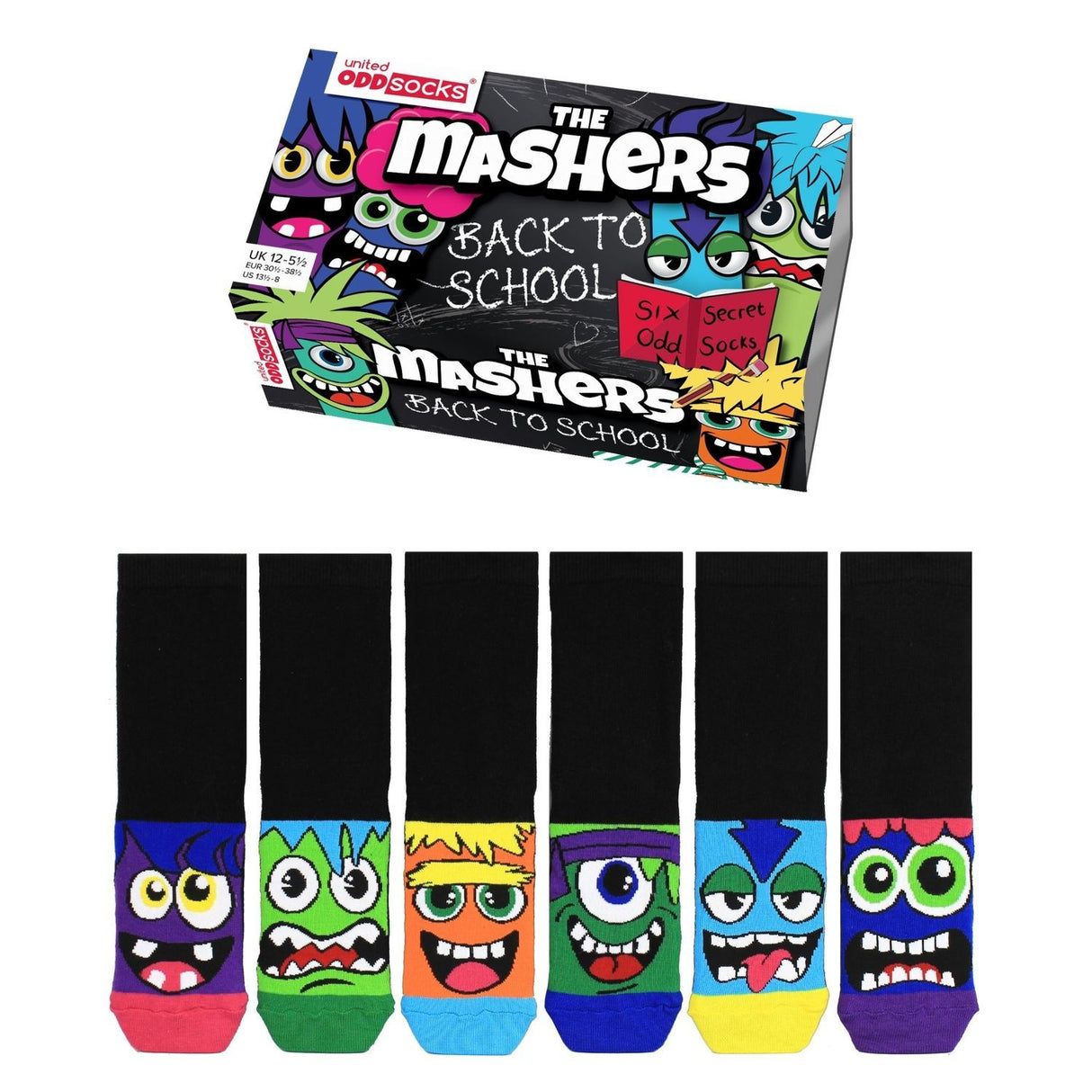 The Mashers Back to School Oddsocks Socken in 30,5-38,5 im 6er Set