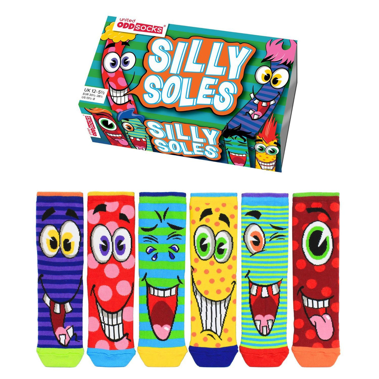 Verrückte Grimassen Silly Soles Oddsocks Socken in 30,5-38,5 im 6er Set