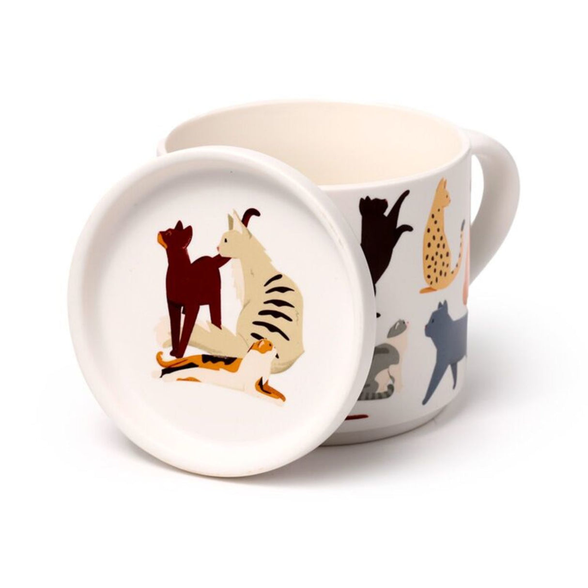 Feline Fine Katzen Kaffeebecher & Untersetzer Set