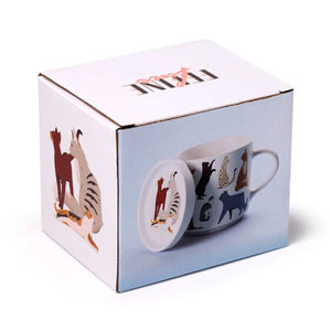 Feline Fine Katzen Kaffeebecher & Untersetzer Set
