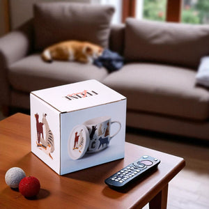 Feline Fine Katzen Kaffeebecher & Untersetzer Set