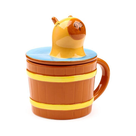 Capybara Tasse mit Deckel