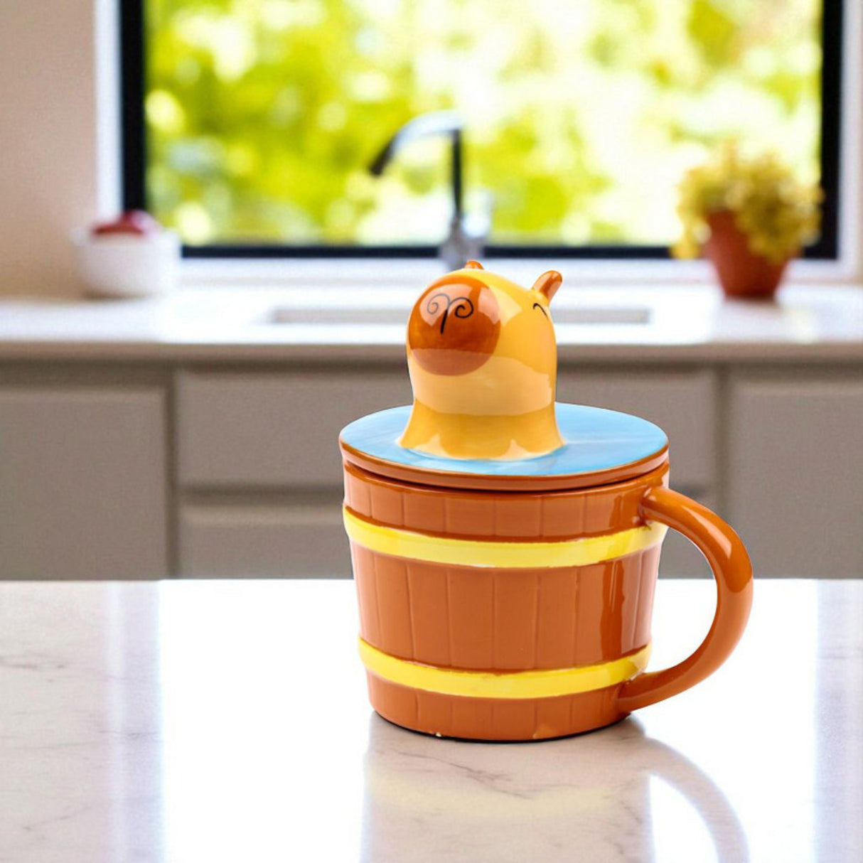 Capybara Tasse mit Deckel
