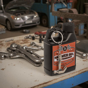 Duschgel Motorölflasche mit Werkzeug Schlüsselanhänger in zufälliger Variante