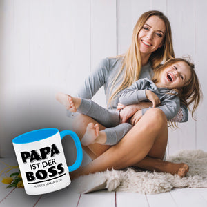 Papa ist der Boss. Außer Mama ist da Kaffeebecher