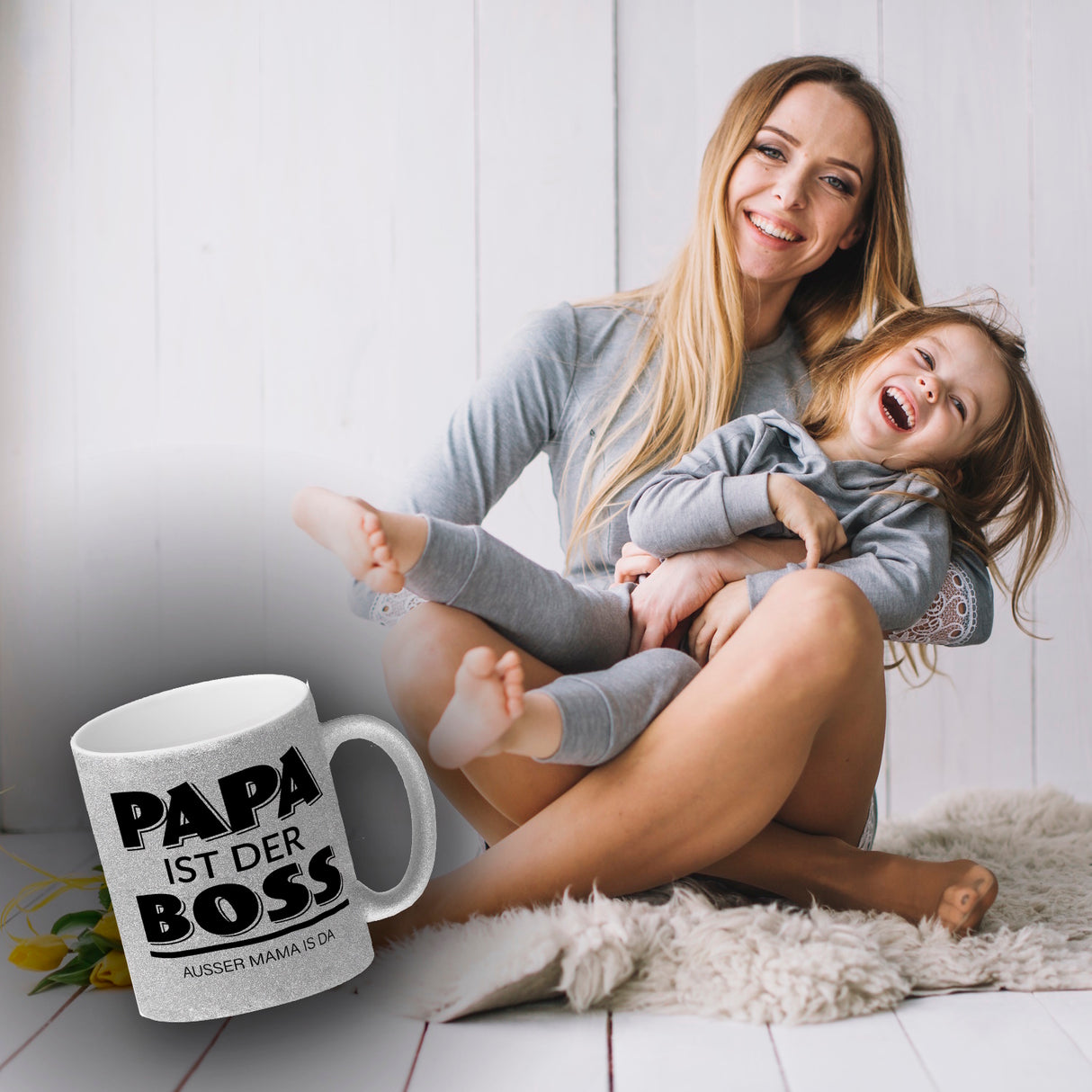 Papa ist der Boss. Außer Mama ist da Kaffeebecher