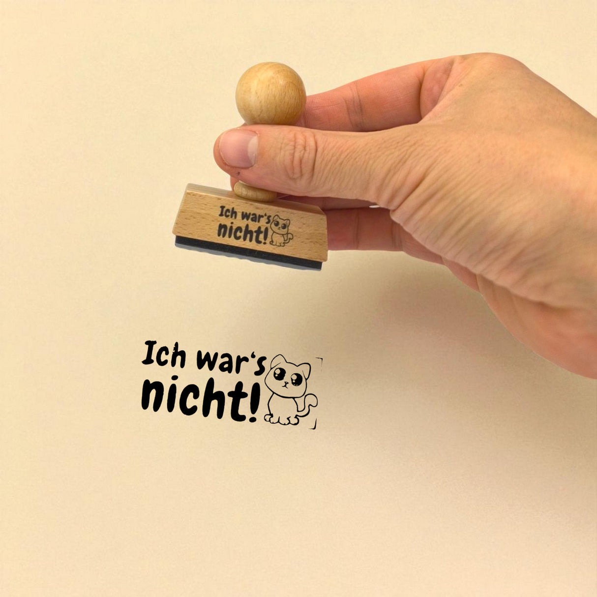 Ich wars nicht! Holzstempel mit Katze