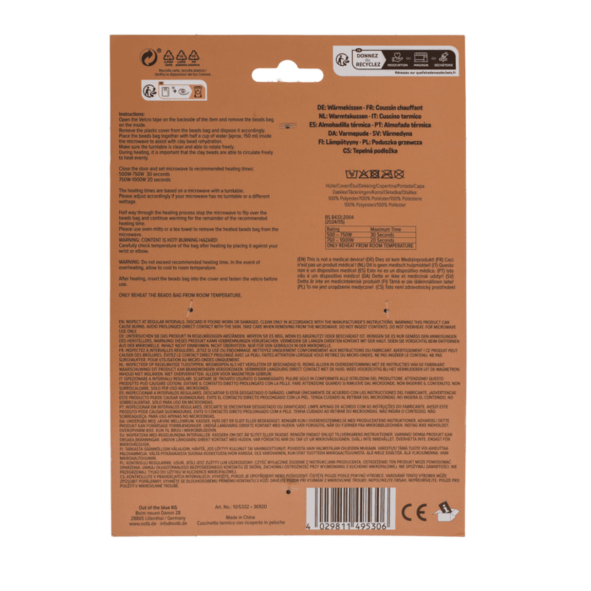 Capybara Wärmekissen mit Tonkugelfüllung