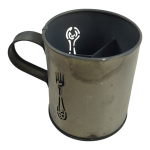 Besteckkorb im Tassen Look aus Zink mit drei Fächern