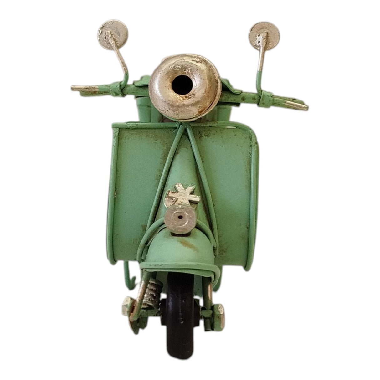 Retro Motorroller Dekoartikel aus Metall in grün