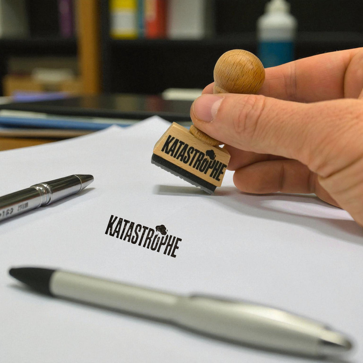 Katastrophe Holzstempel