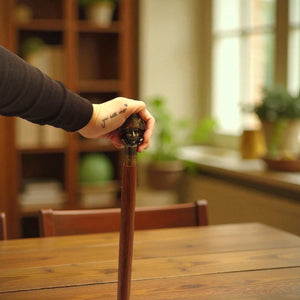 Napoleon Bonaparte Spazierstock aus Holz mit goldenem Griff aus Metall