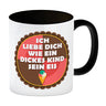 Kaffeebecher mit Spruch: Ich liebe dich wie ein dickes ...