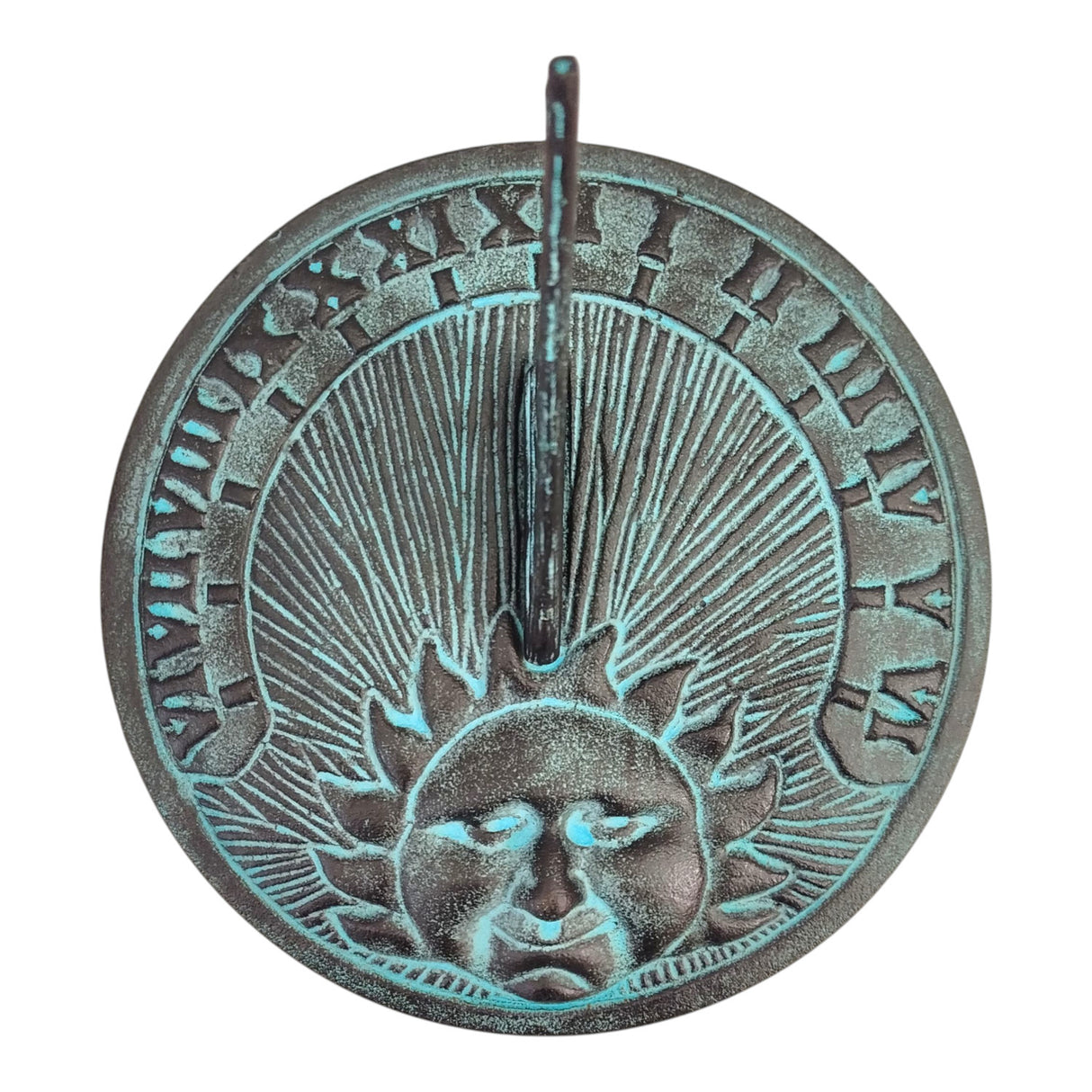 Retro Sonnenuhr Gartendekoration aus Metall