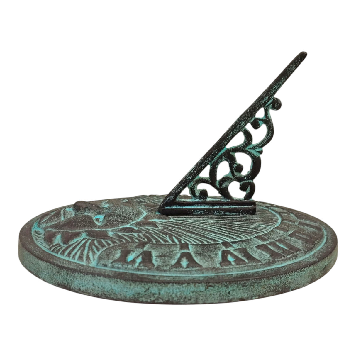 Retro Sonnenuhr Gartendekoration aus Metall