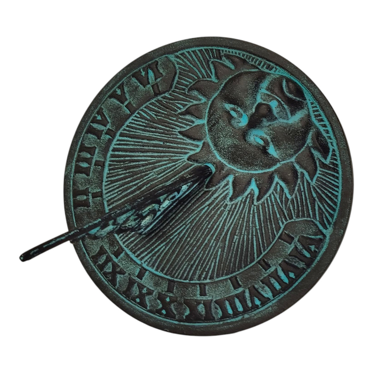 Retro Sonnenuhr Gartendekoration aus Metall