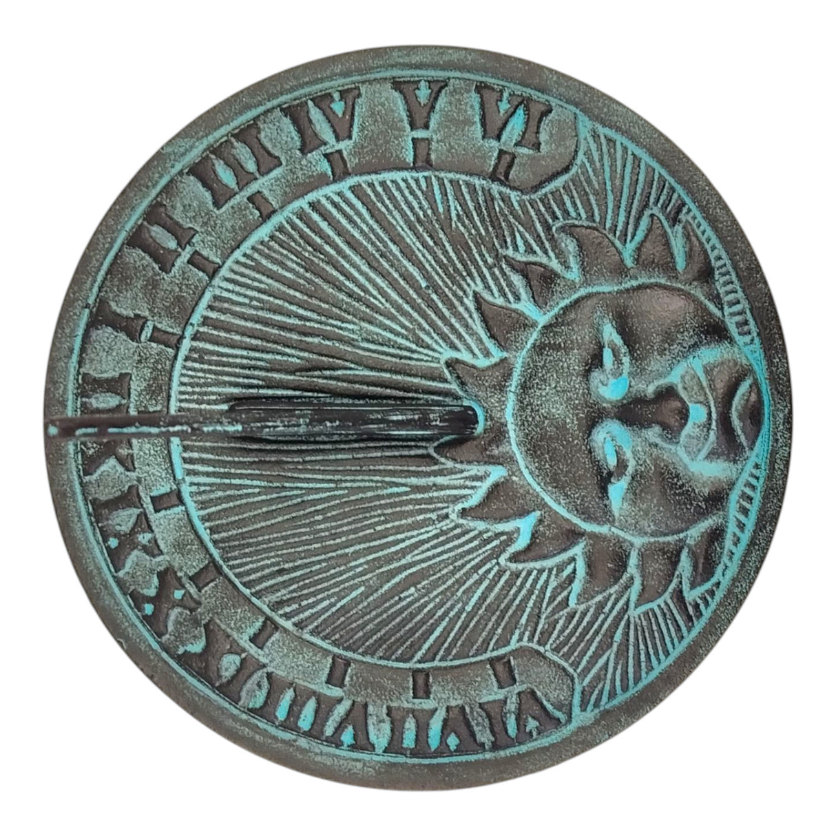 Retro Sonnenuhr Gartendekoration aus Metall