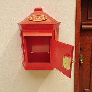 Retro Post Box Briefkasten aus Metall in rot