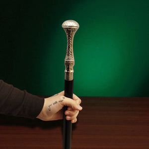 Ornament-Kelch Spazierstock aus Holz mit silbernem Griff aus Metall