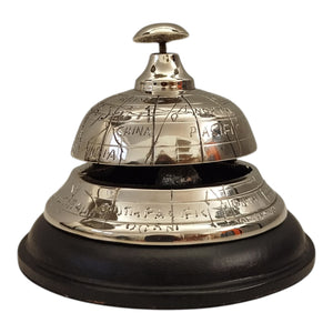 Hotel Tischklingel mit Weltkarte - Tischglocke Erdball