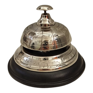 Hotel Tischklingel mit Weltkarte - Tischglocke Erdball