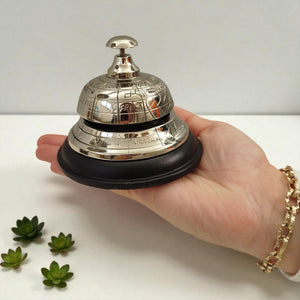 Hotel Tischklingel mit Weltkarte - Tischglocke Erdball