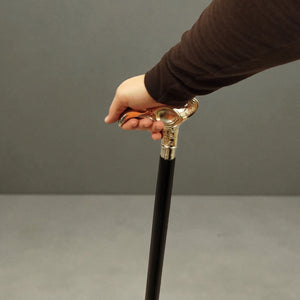 Vogel Spazierstock aus Holz mit silbernem Griff aus Metall