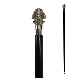 Napoleon Bonaparte Spazierstock aus Holz mit silbernem Griff aus Metall