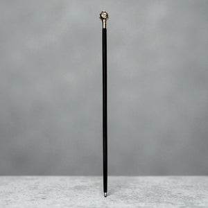 Taucherhelm Spazierstock aus Holz mit silbernem Griff aus Metall