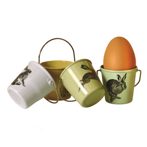 Eimer Eierbecher mit Hasen Design im 4er Set