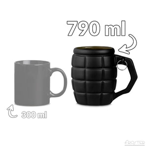 XXL Handgranate Kaffeebecher mit 790ml Fassungsvermögen in schwarz