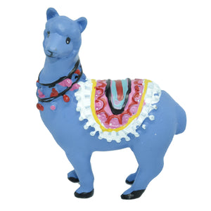 Lama Dekofigur in blau stehend