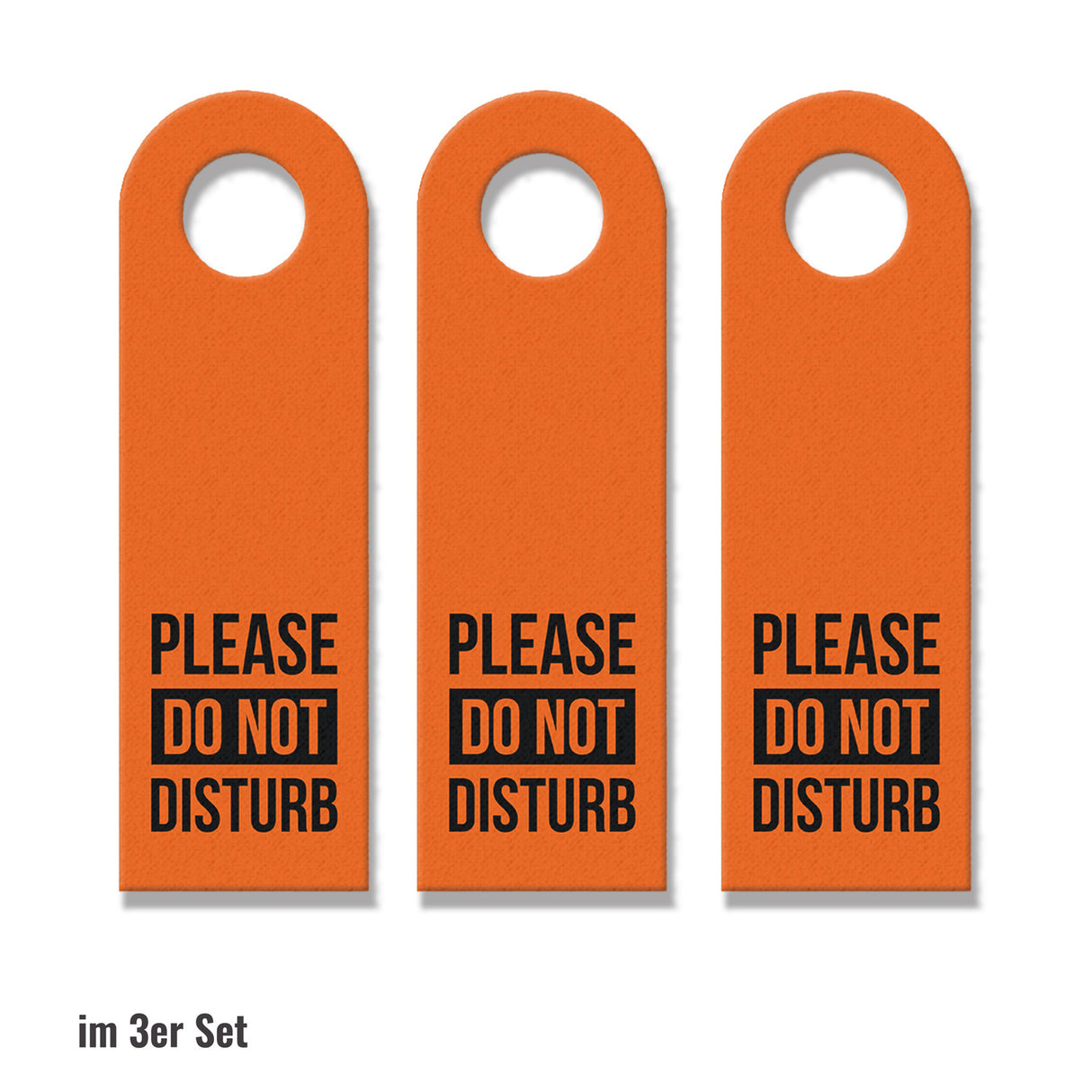 Please do not disturb oder Clean up my room Türhänger mit Balken in Orange