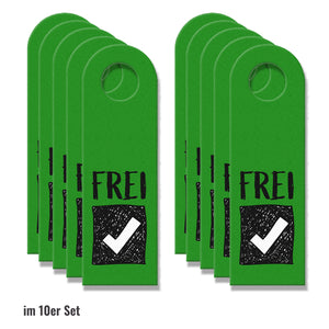 Frei oder Besetzt Türhänger mit Symbolen in Grün-Rot