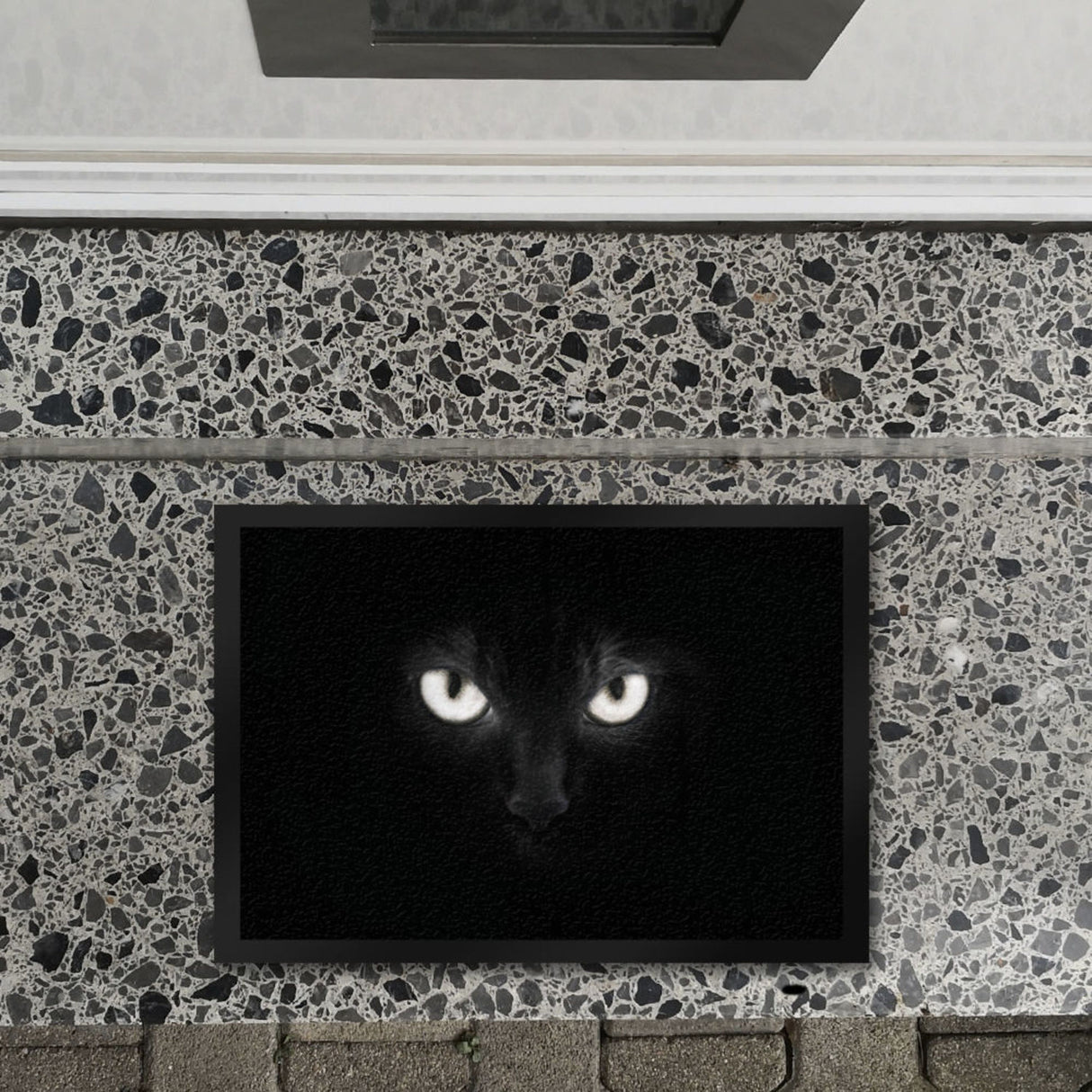 Katzenaugen Fußmatte Katze Kater Auge Haustüre Wohnungstüre Böse Zuhause
