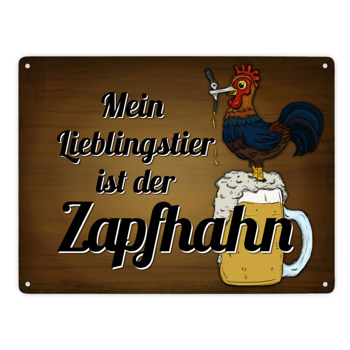 Mein Lieblingstier ist der Zapfhahn Metallschild mit Bier Motiv Bar Kneipe Hahn