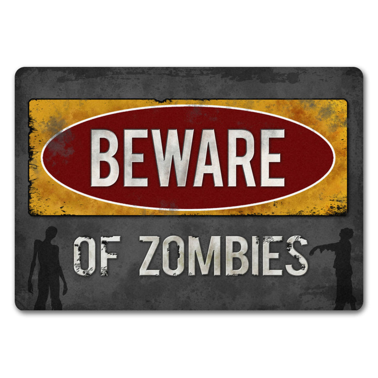 Beware of Zombies Fußmatte Warnung Zombie Halloween Untoter Apocalypse Angst Wohnung Haustür