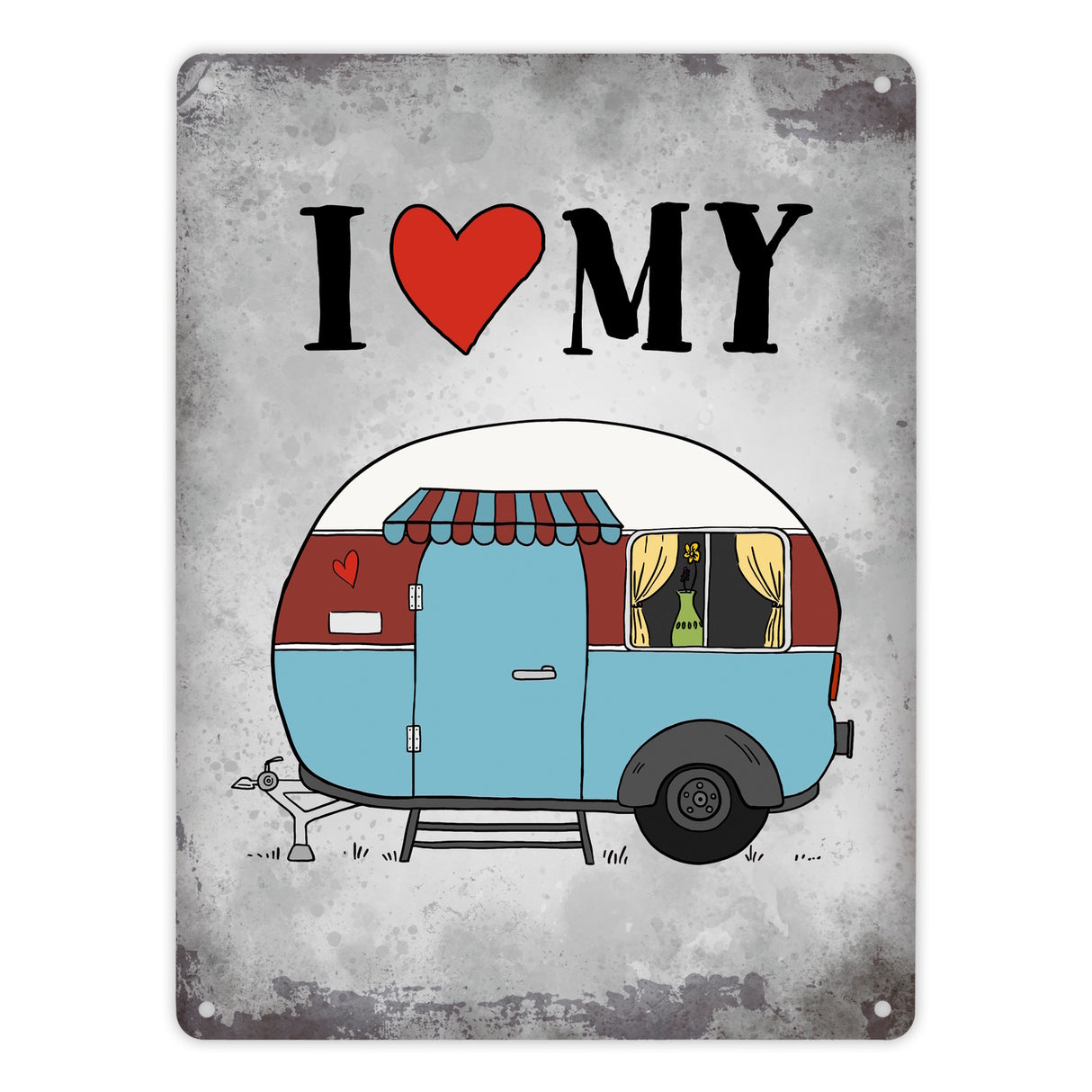 I love my Caravan Wohnwagen Metallschild