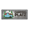 Campingplatz Metallschild schmal mit Wohnwagen Motiv Wohnmobil Urlaub Hobby Ort