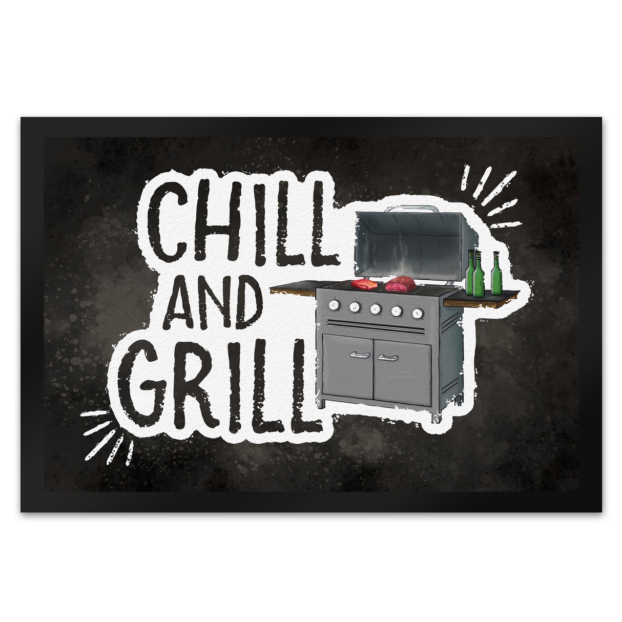 Chill and grill Fußmatte mit Elektrogrill Motiv
