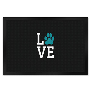 Love Fußmatte mit Pfote Motiv - Hund Hunde Familie wohnen Wohnung Liebe