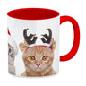 Katzen Tasse Kaffeebecher mit Weihnachtsmotiv