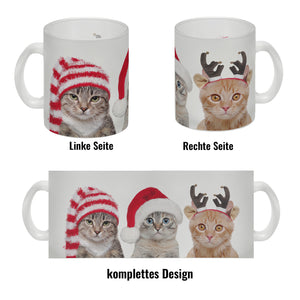 Katzen Tasse Kaffeebecher mit Weihnachtsmotiv