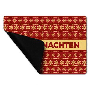 I love Weihnachten Fußmatte ohne Rand in rot mit Weihnachtsmuster Motiv