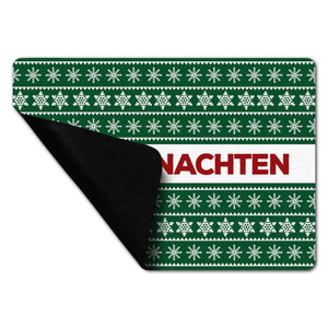 I love Weihnachten Fußmatte ohne Rand in grün mit Weihnachtsmuster Motiv