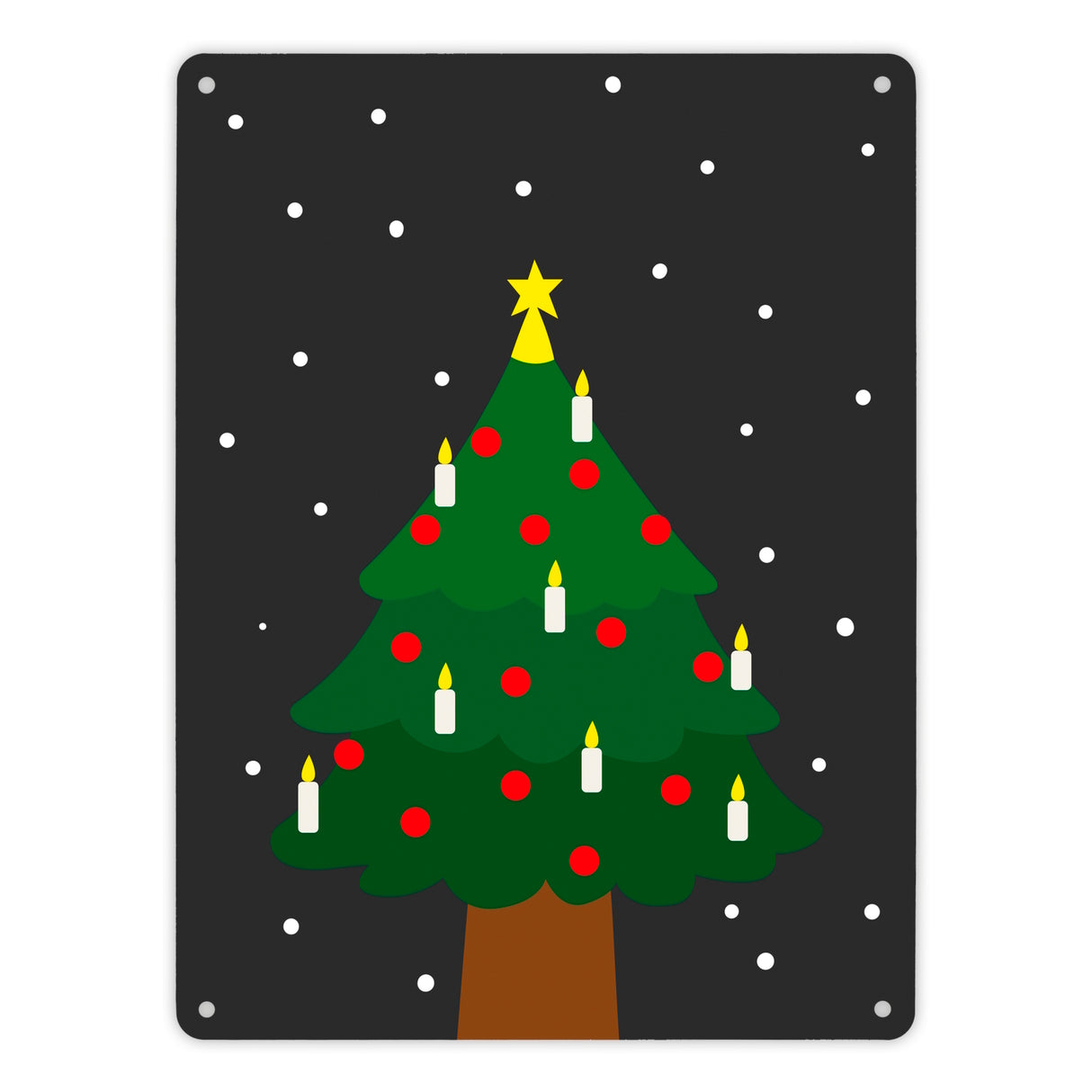 Weihnachtsbaum im Schnee Metallschild